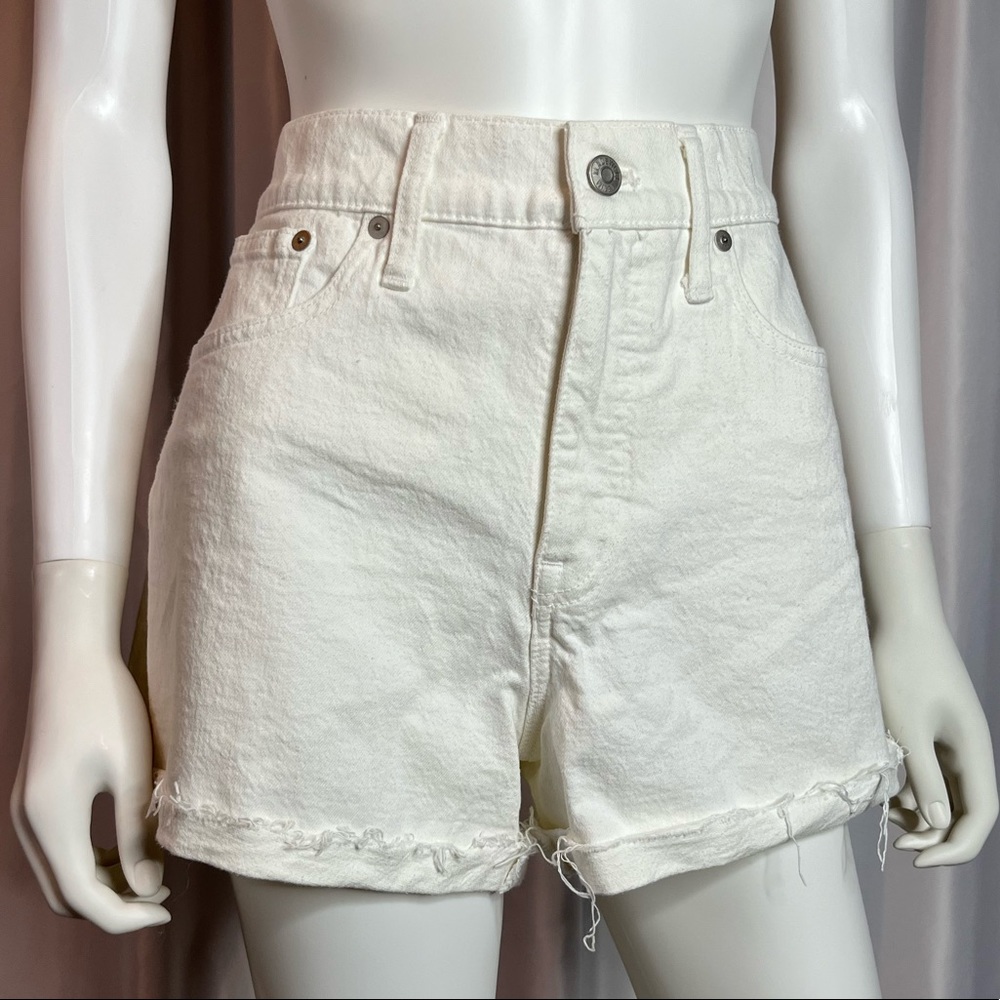 Madewell White High Rise Denim Shorts